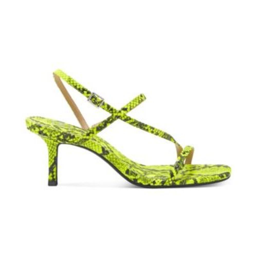 INC Womens Yellow Snake Strappy Loreline Square Toe Stiletto Sandals 6.5 M - Picture 2 of 4